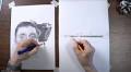 Watch Artist Simultaneously Draw Like a Flatbed Scanner On One Side and Freehand on The Other