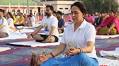 Mathura : BJP MP Hema Malini performs yoga on the occasion of International Yoga Day #Gallery