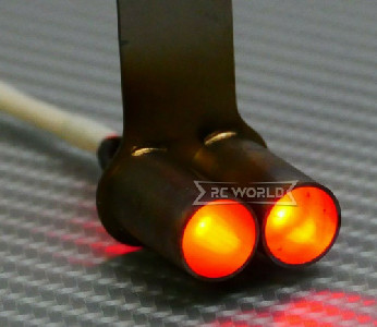 RC 1/10 EXHAUST Backfire LED RED Effect Double METAL Muffler