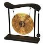 Desktop Brass Gong Zen Table Gong With Mallet – Feng Shui Desktop Gong, Taiji Symbol Meditation Bell, Copper & Wood Design For Home Decor Desk Percussion Instrument