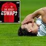 Hundreds of Italian soccer fans keep their shirts in jersey exchange after 3rd World Cup qualifier loss