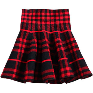 Womens Pleated Flared Skater Skirt High Waist Metallic Glitter ...