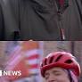 Greg James cycles into Sunderland on Comic Relief challenge