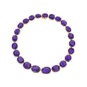 Amethyst Cushion Cut Victorian Gold 18" Necklace | Steven Fox ...