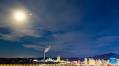 View of moon accompanied by Jupiter, Pollux