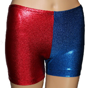 Harley Quinn Costume Women's Metallic Sequin Booty Shorts ...