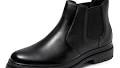 OKKO Mens Chelsea Dress Boots Genuine Leather Classic Stylish Casual Slip On Ankle Boot for Men
