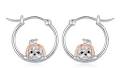 Sterling Silver Shih Tzu HoopEarrings for Women – Cute Shih Tzu Gifts, Shitzu Accesorios, Dog Jewelry Gift for Pet Lovers