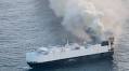 An abandoned ship full of EVs is burning in the Pacific