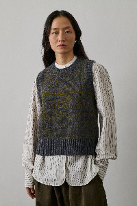Namaste Pullover - Grey/Olive - Wool - Woman - Delivery to USA