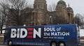 Biden Campaign Bus Surrounded by Trucks Waving Trump Flags in Texas