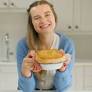 Covering a pie with a pastry lid
