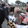 Ex-AFL cult hero Mitch Robinson sent to hospital after neck scare in local footy game