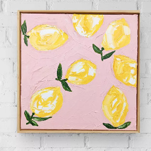 Lemony Lemons On Pink by Maggi McDonald