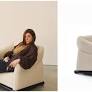 Federica Biasi takes to the floor in her low-slung armchair for De Padova
