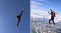 Woman shows incredible gymnastic moves mid-air while skydiving | Trending