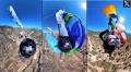 Man’s parachute ropes get tangled when he is about to land. Watch heart-stopping video