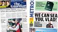 Newspaper headlines: Harry's 'historic' court win and 'We can sea you, Vlad'