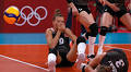 Horror moment Olympic volleyball stars left bloodied on court after head clash