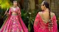 Influencer Bride Wore A Floral Pink Sabyasachi Mukherjee's Lehenga With Punjabi 'Parandi'