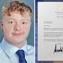 President Trump sends signed letter to Caleb Quick's father