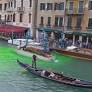 Extinction Rebellion Dyes Italian Waters Bright Green in Protest of COP30