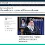 Maryam Rajavi, Daily Telegraph, Jan 6: Tehran’s Brutal Regime Will be Overthrown