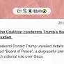 Palestine Coalition condemns Trump’s Board of colonisation