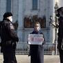 Russia’s feminists are protesting the war and its propaganda with stickers, posters, performance and graffiti