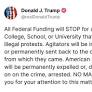 Statement on President Trump’s Truth Social post threatening funding cuts for ‘illegal protests’