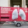 Giant "lungs" tour Polish towns to show effects of air pollution