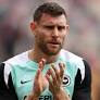 Gareth Barry reacts to James Milner breaking Premier League appearance record