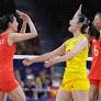 Chinese athletes compete during women's quarterfinal match against Türkiye at Paris 2024