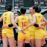 China's women's volleyball team celebrates perfect ten