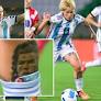 Argentina star Yamila Rodríguez has tattoo of Ronaldo on leg in snub to Messi