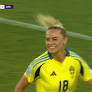 Fridolina Rolfö scores from the spot, extending Sweden's lead over Germany