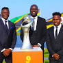 Goalkeeper Onyango, Wanyama. and Ngasa unveil CAF CHAN trophy