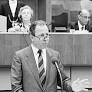 Jacques SANTER - Prime Minister of Luxembourg addresses during the plenary session in Luxembourg