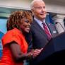 Karine Jean-Pierre breaks from Democrats over party’s treatment of Biden