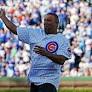 Carlos Zambrano throws out the pitch before Game 3