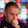 Hansi Flick talks Joan Garcia, Araujo, Cancelo, Dani Olmo and Fermin Lopez after Barcelona 1-0 Rayo Vallecano