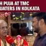 Video | Bengal Minister Sovandeb Chatterjee Performed Aarti During Ganesh Chaturthi At TMC Headquaters