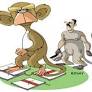 Monkey business: These men are paid to mimic langurs