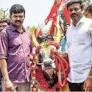 Jallikattu activist Rajesh marches with bulls to file his nomination