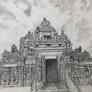 Astalakshmi Temple Pencil Drawing By Sathya Sharma