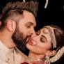 Mouni Roy wore a red Sabyasachi lehenga for her wedding