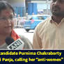 Shyampukur BJP candidate Purnima Chakraborty attacks TMC's Shashi Panja, calling her anti-women