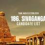 Sivaganga Candidates 2026: Full List of Contestants from Sivaganga Assembly Constituency in Tamil Nadu Elec