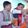 Ranoj Pegu campaigns for BJP’s Majuli candidate Bhuban Gam