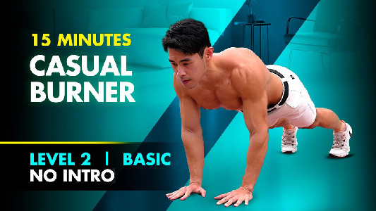 15 Minute No Intro Casual Bodyweight Workout [Level 2] - YouTube